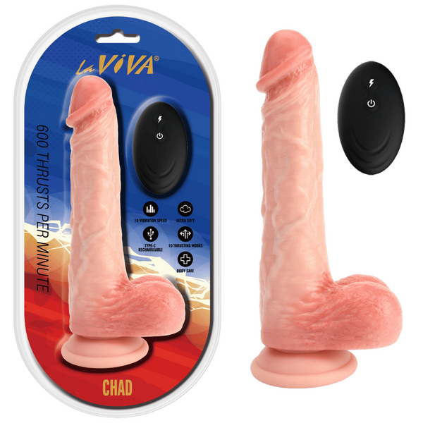 LaViva - Remote Rechargeable Chad (Flesh)
Insert length:150mm Width 38mm