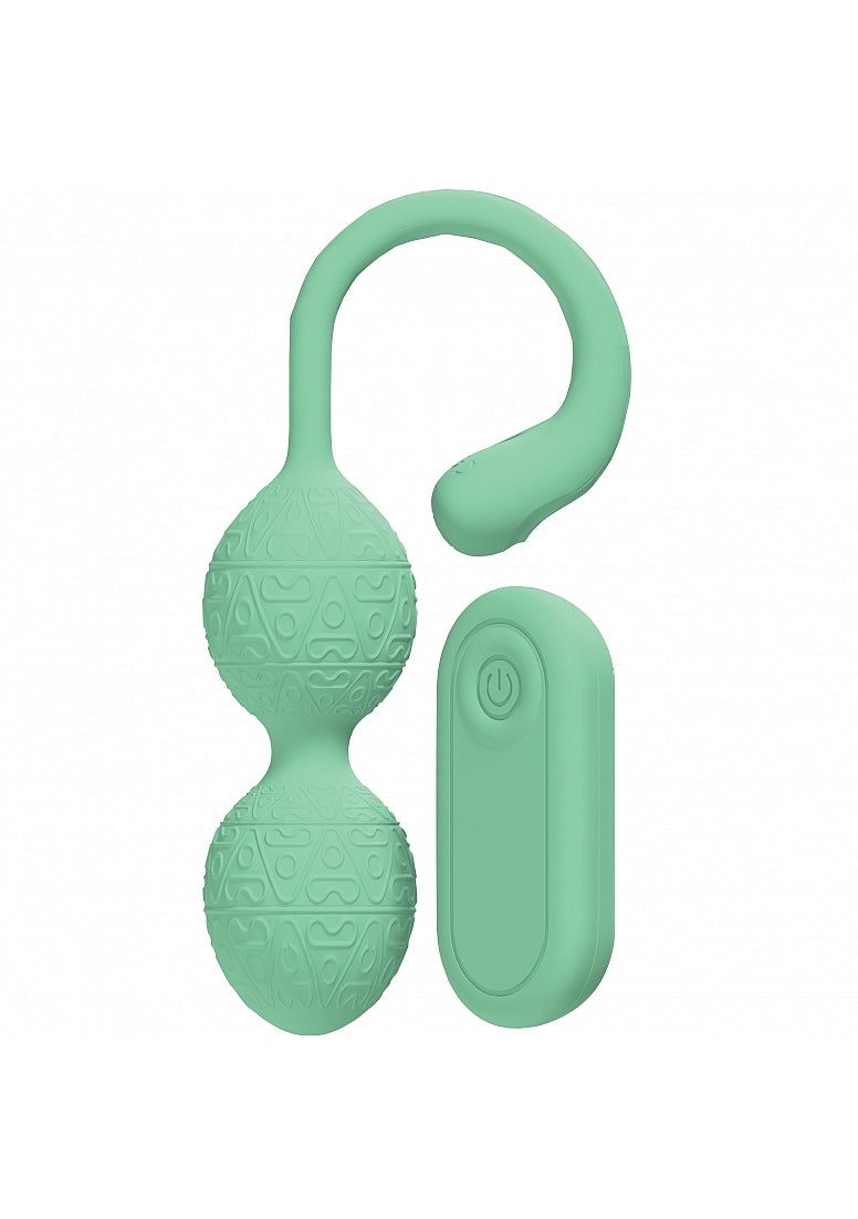 Loveline - PelviFit? Beads Kegel Vibe - 10 Function - Vibrating - Waterproof - Remote - Green