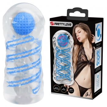 Coil & Ball Masturbator Crystal -Integrated binding line and intension ball inside