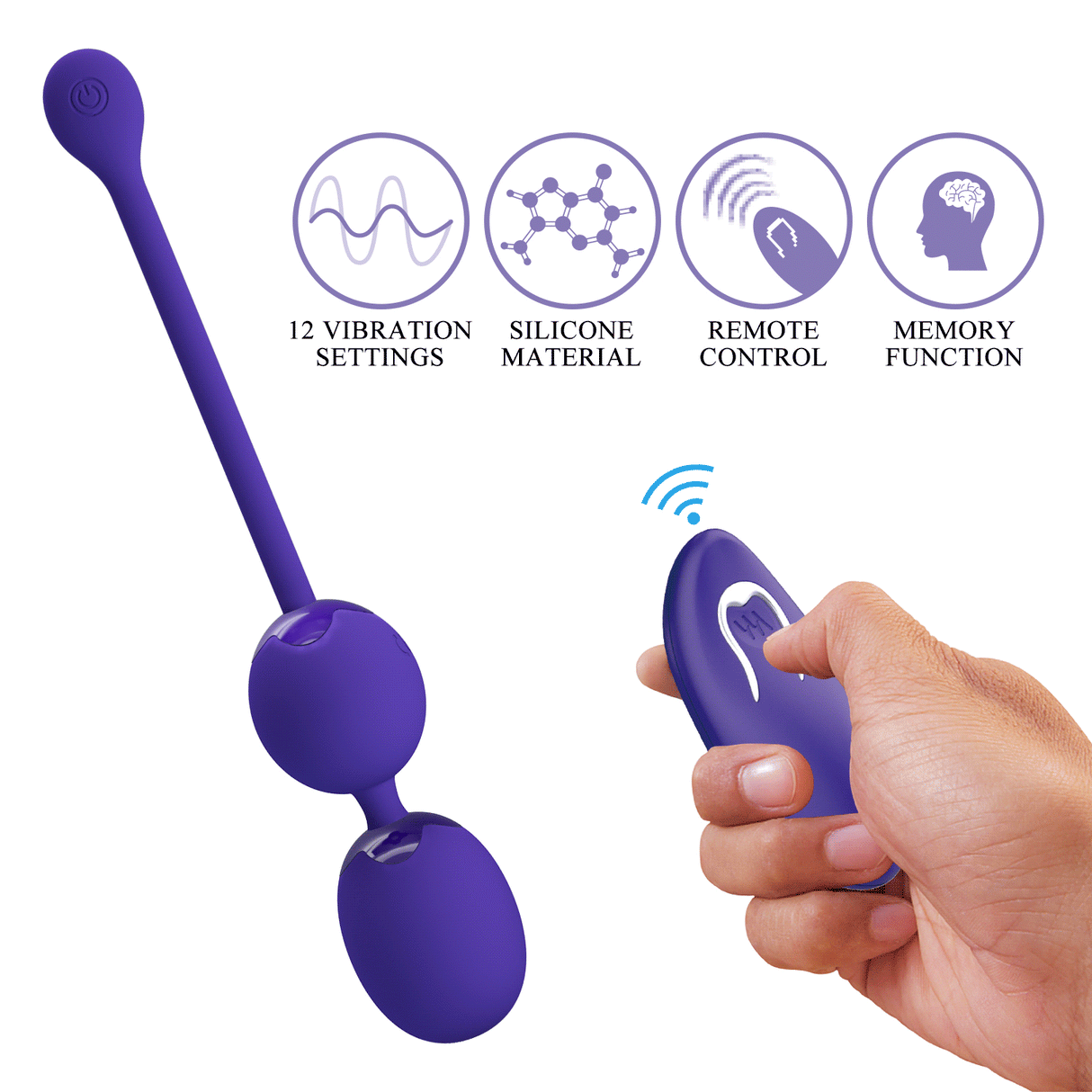 "Willie" Remote control, rechargeable kegel ball,