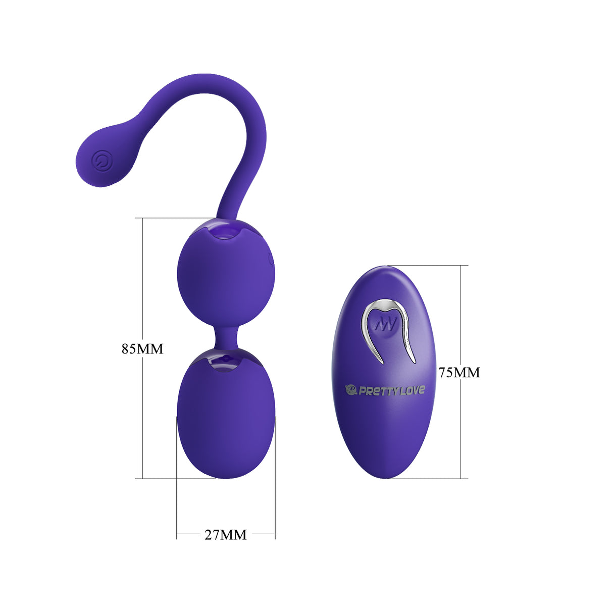 "Willie" Remote control, rechargeable kegel ball,