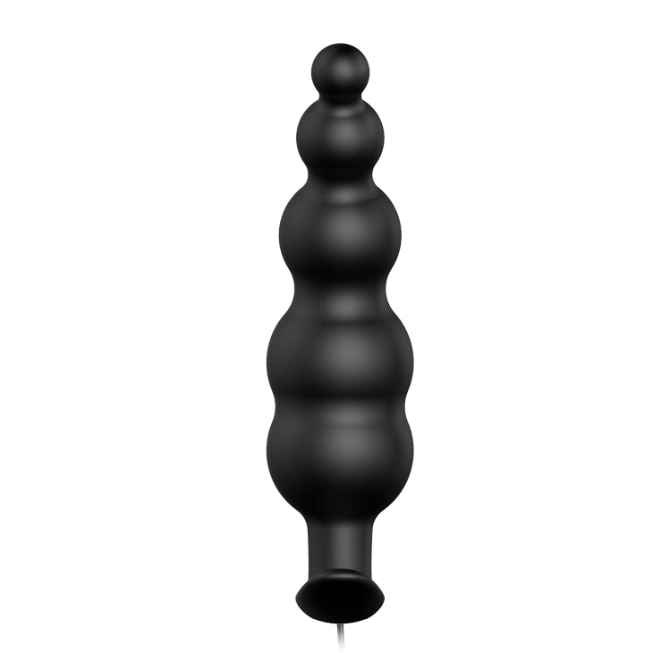 Vibrating Ribbed Anal Butt Butt Plug 4.7" x 1.2" Black