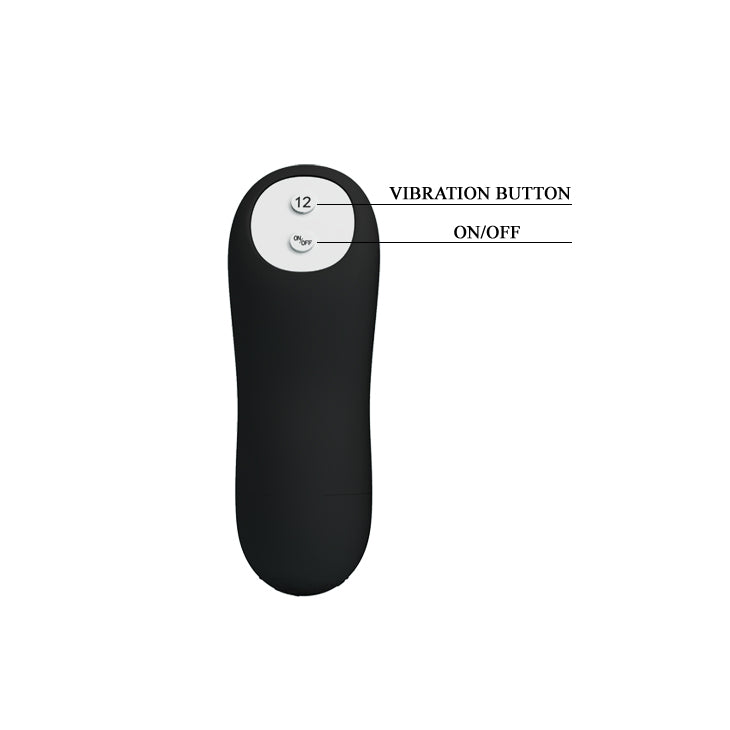 Vibrating Curved Anal Butt 4" x 1.2" Black