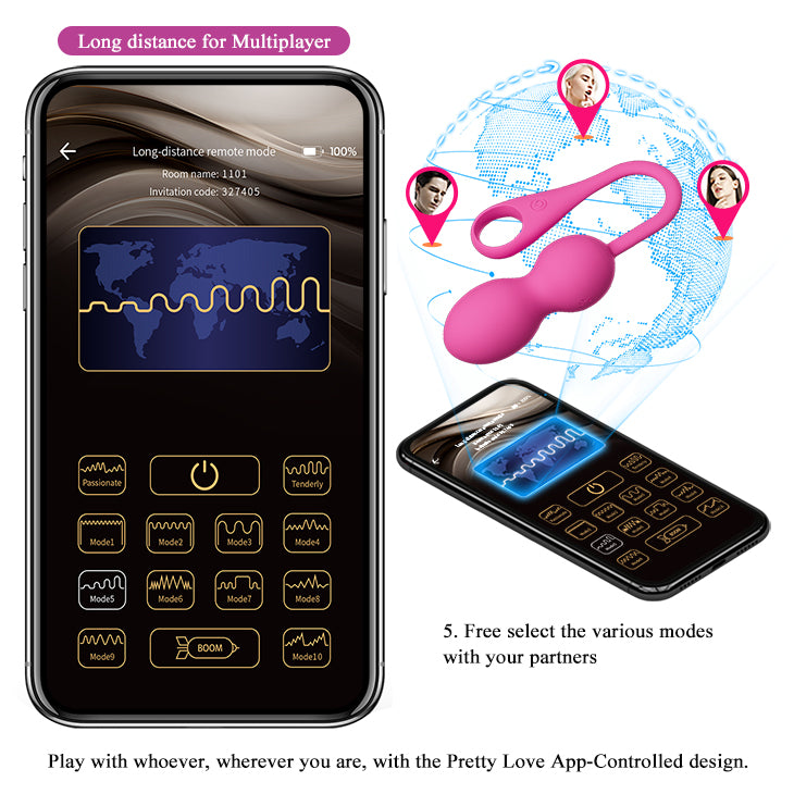 Vibrating Kegel Balls "Elvira" Magenta