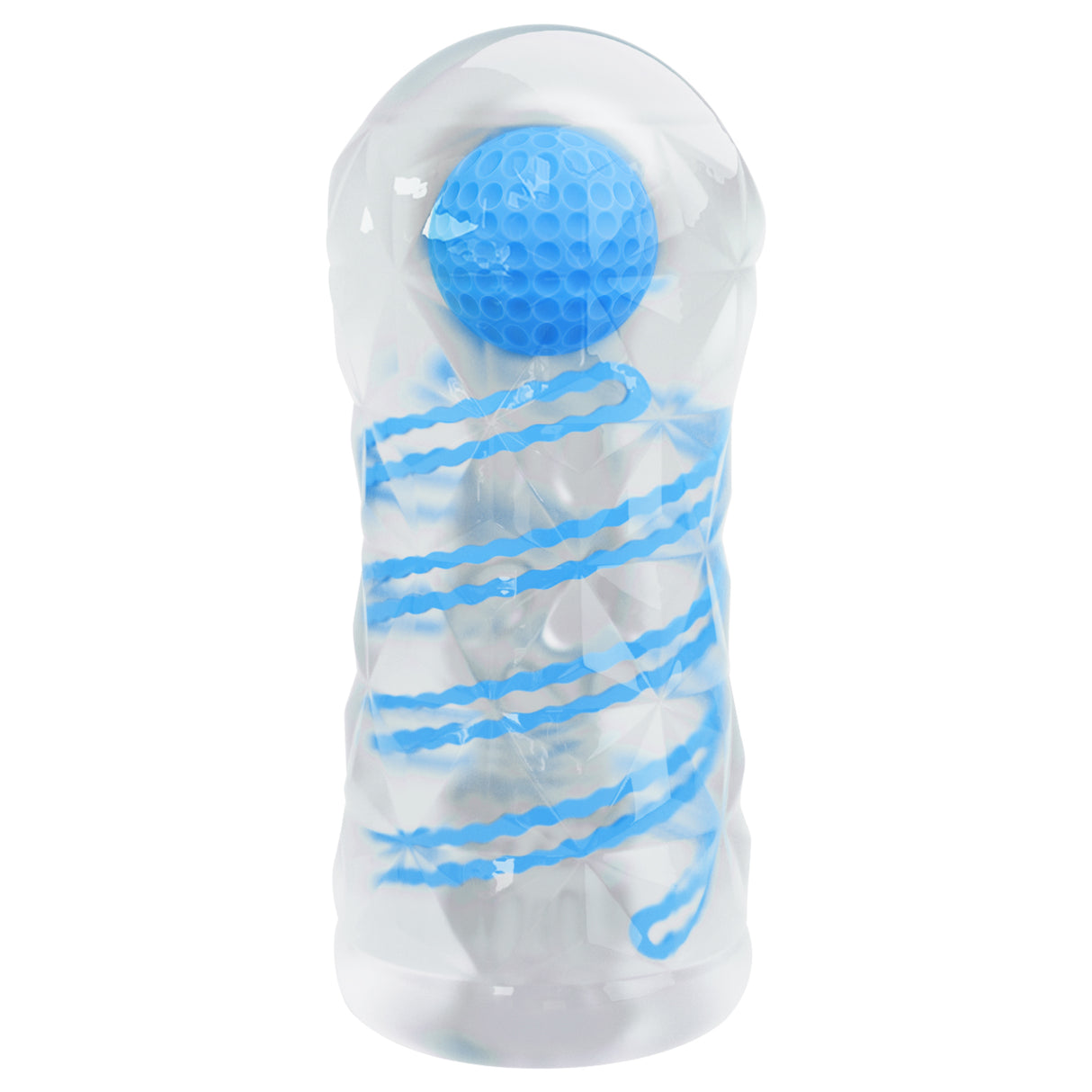 Coil & Ball Masturbator Crystal -Integrated binding line and intension ball inside
