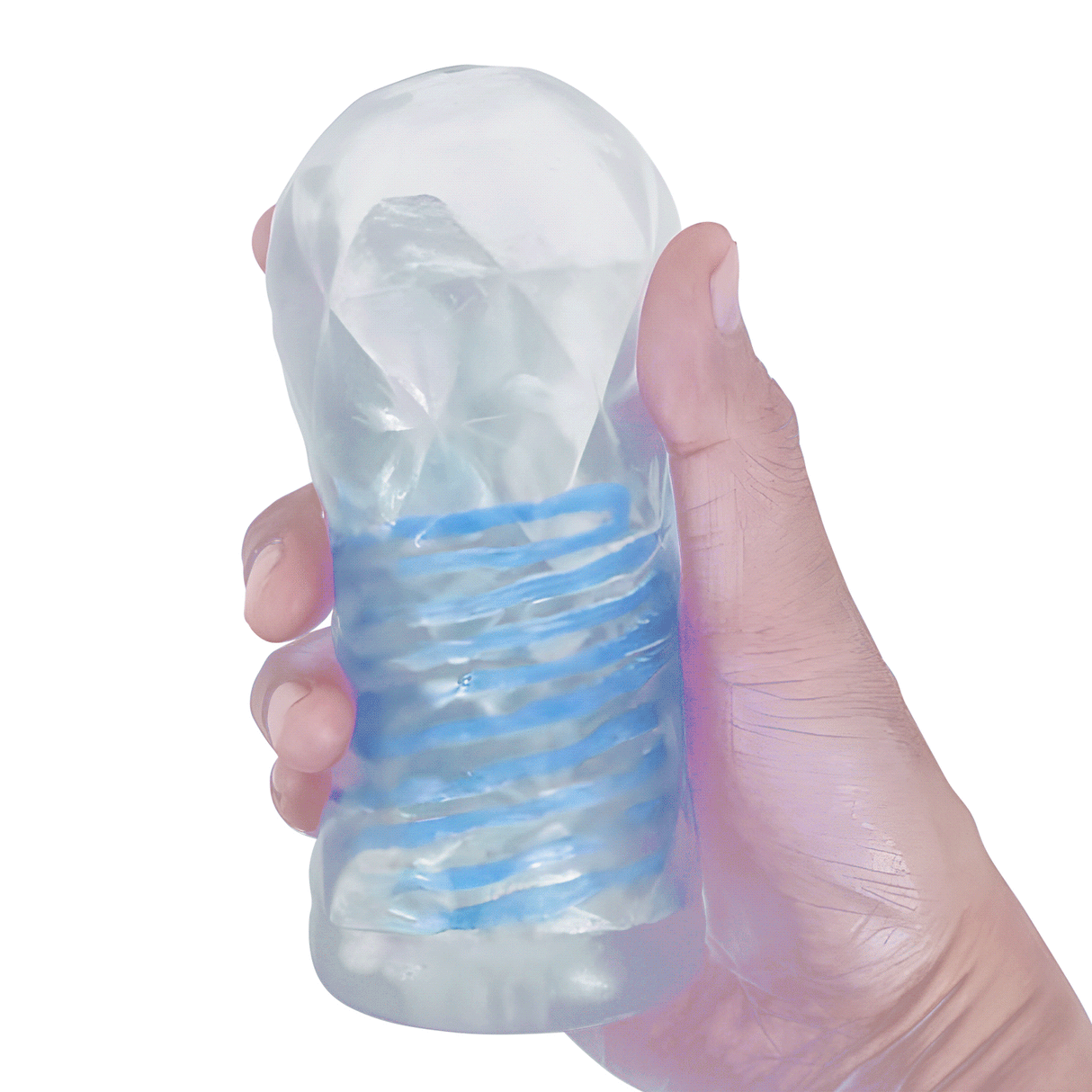 Coil & Ball Masturbator Crystal -Integrated binding line and intension ball inside
