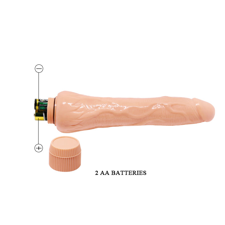 9.8" Realistic Dildo Vibrator Flesh