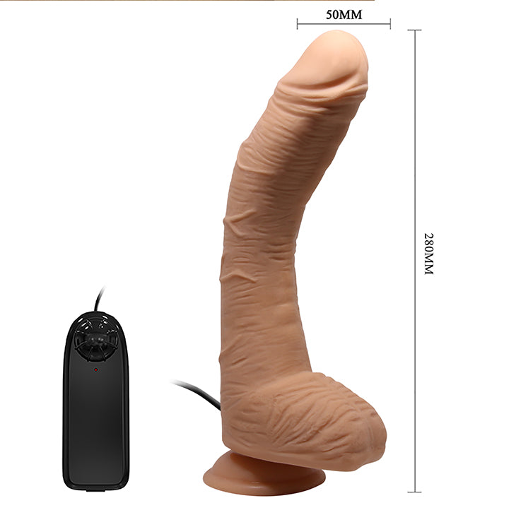Alex - 11" Vibrating G Spot Curved Dildo