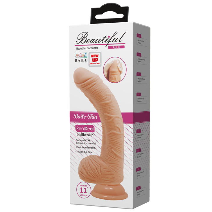 Alex - 11" Vibrating G Spot Curved Dildo