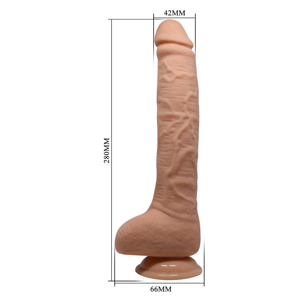 Dick 11" Straight Dildo w/Suction Base Flesh