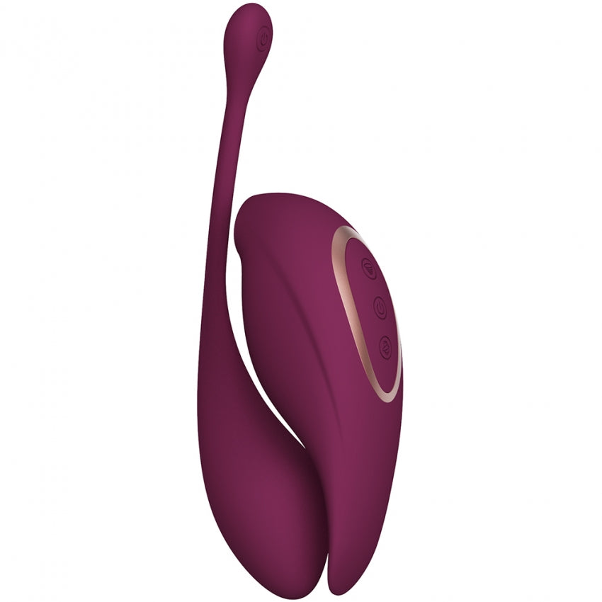 Twitch 2 - Rechargeable Suction & Flapping Vibrator with Remote Control Vibrating Egg – Burgundy