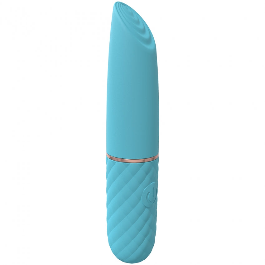 LoveLine - Beso - 10 Speed Vibrating Mini-Lipstick - Silicone - Rechargeable - Waterproof - Blue