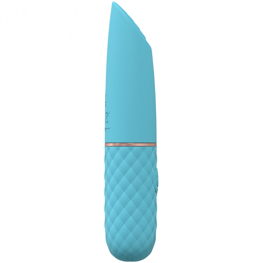 LoveLine - Beso - 10 Speed Vibrating Mini-Lipstick - Silicone - Rechargeable - Waterproof - Blue