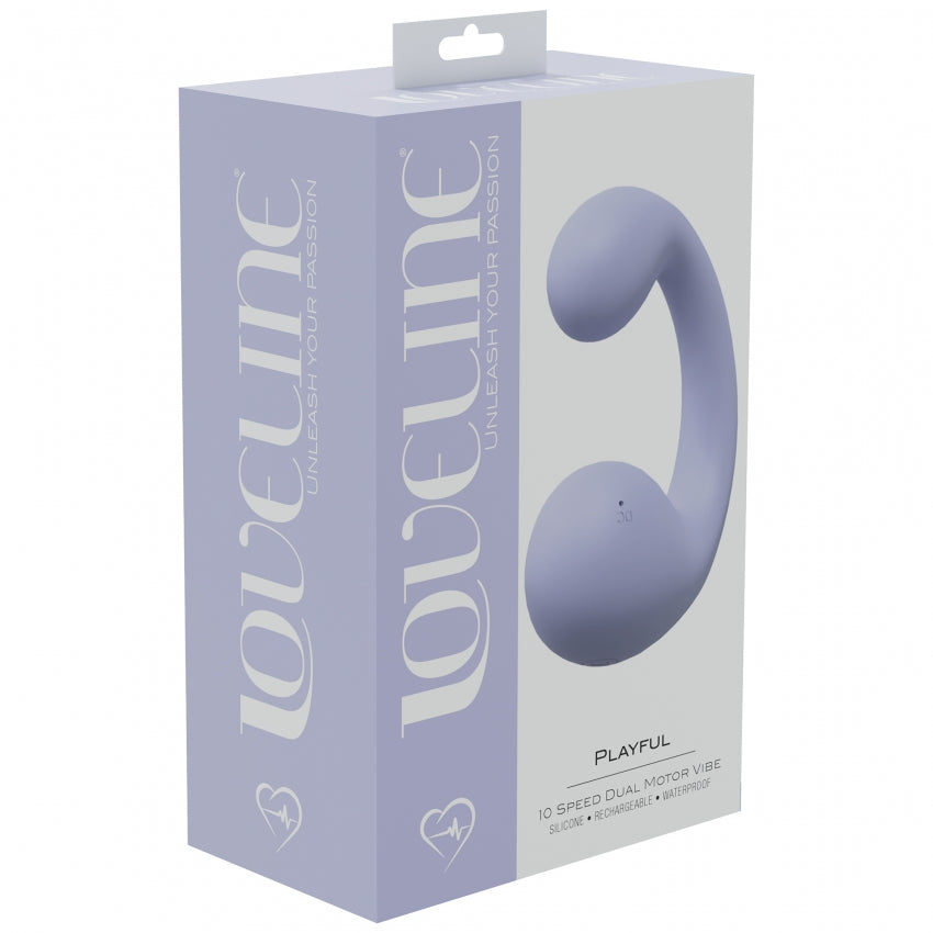 LoveLine - Playful - 10 Speed Dual Motor Vibe - Sealed Silicone - Rechargeable - Submersible – Lavender