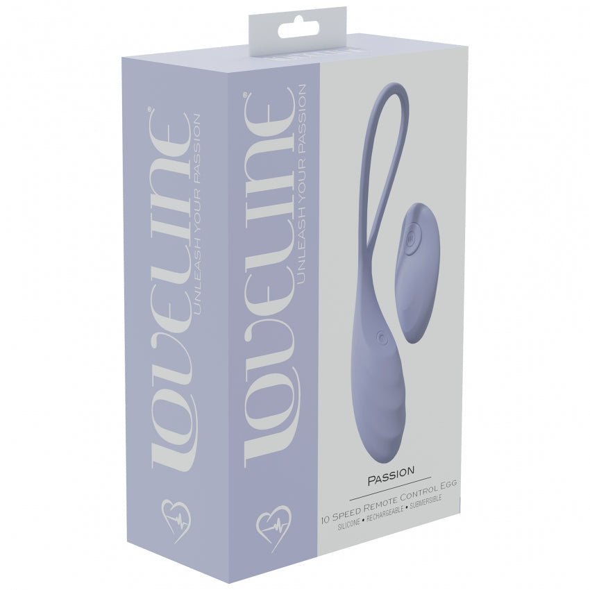 LoveLine - Passion - 10 Speed Remote Control Egg - Sealed Silicone - Rechargeable - Submersible - Lavender