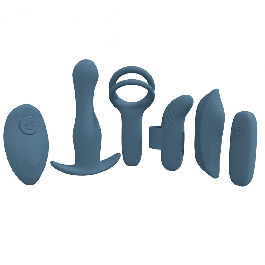 LoveLine - Supreme Weekend Kit - Silicone - Rechargeable - Waterproof - Blue/Grey