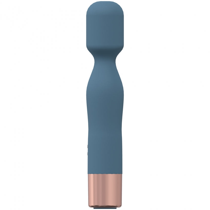 LoveLine - Glamour - 10 Speed Mini-Wand - Silicone - Rechargeable - Waterproof - Blue/Grey
