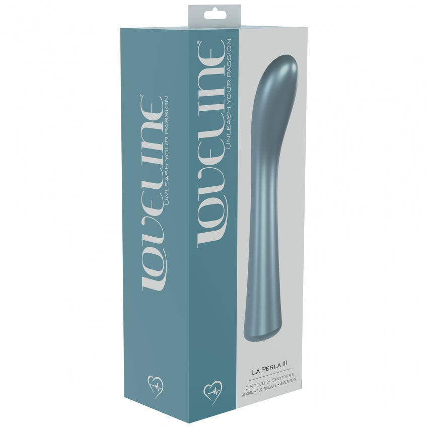 LoveLine - La Perla II - 10 Speed Vibrator - Silicone - Rechargeable - Waterproof - Blue