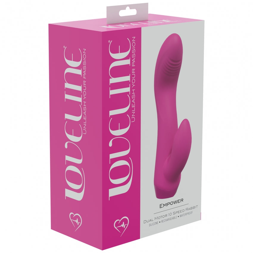 LoveLine - Empower - Dual Motor 10 Speed Rabbit - Silicone - Rechargeable - Waterproof - Pink