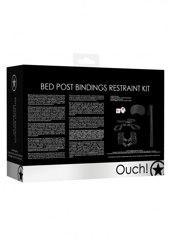 Bed Post Bindings Restraing Kit Black