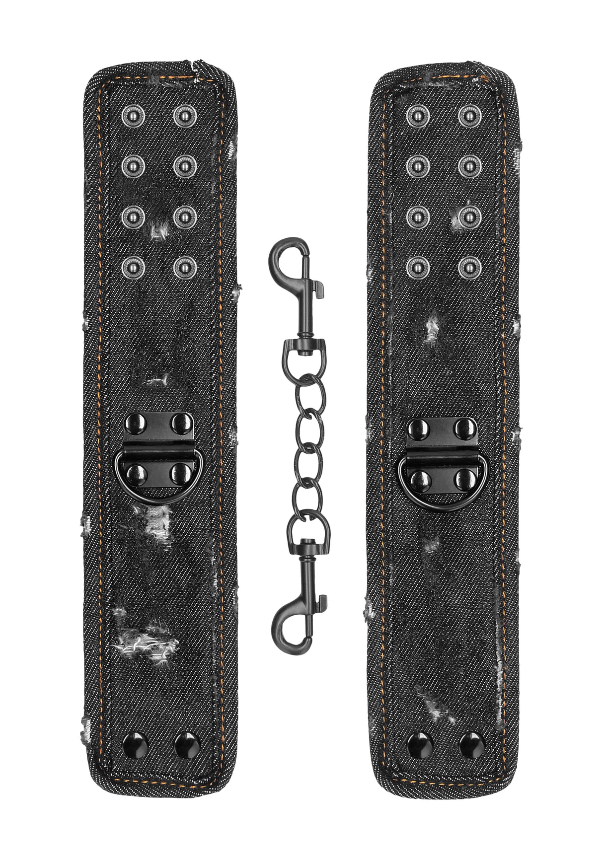 Denim Handcuffs - Black Denim Restraints (NLA)
