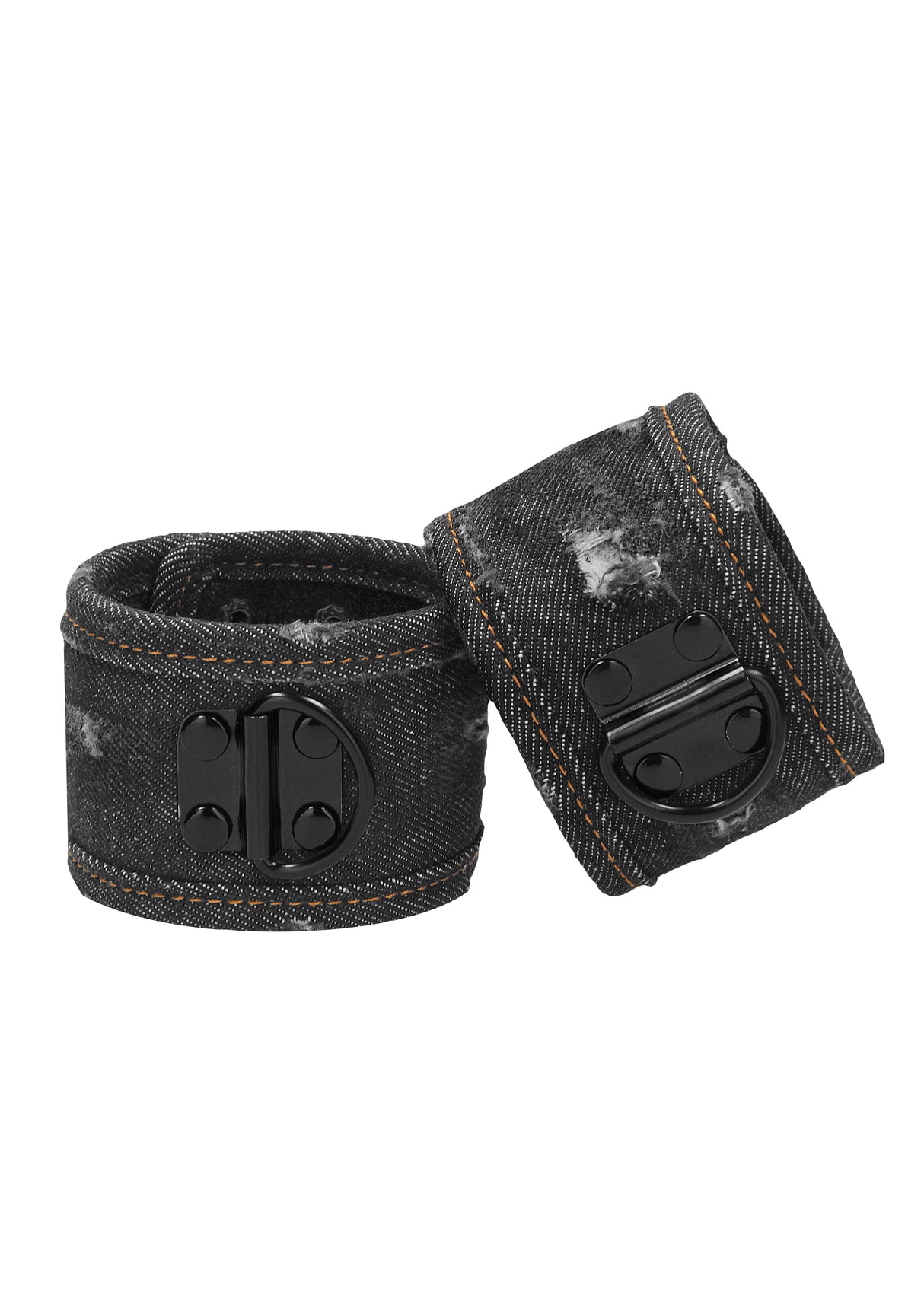 Denim Handcuffs - Black Denim Restraints (NLA)