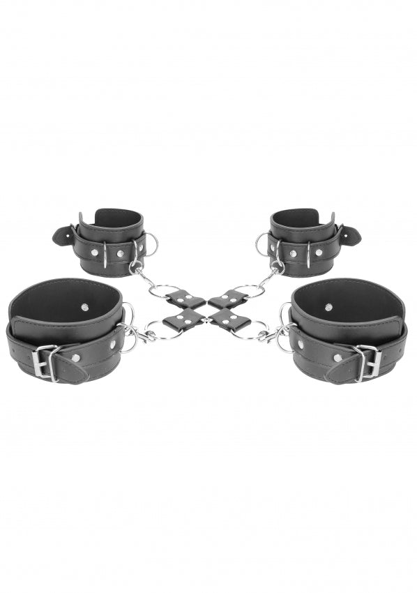 Bonded Leather Hogtie With Hand and Ankle Cuffs