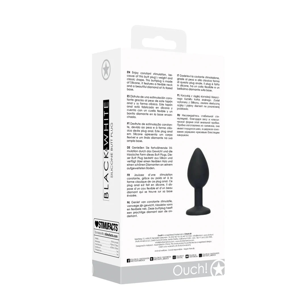 Silicone Butt Plug with Removable Jewel