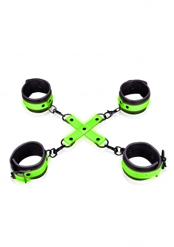 Hand & Ankle Cuffs with Hogtie - Glow in the Dark