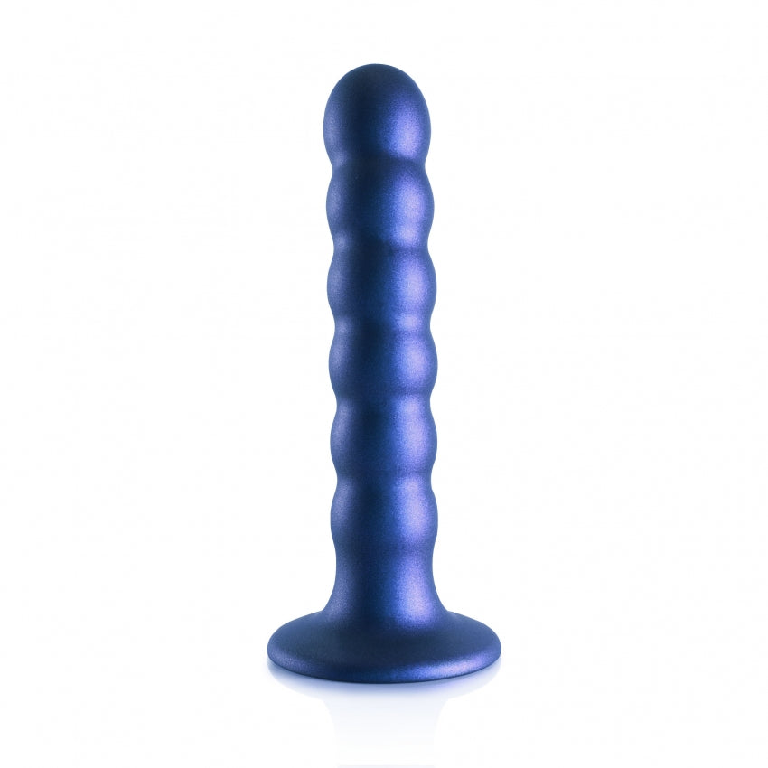 Beaded G-Spot Dildo - 5'' / 13 cm - Metallic Blue