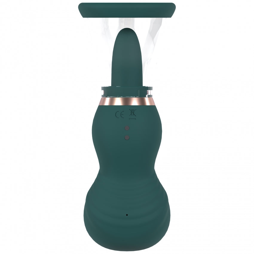 Pumped - Sensual - Automatic - Silicone - Rechargeable Vulva & Breast Pump - Forest Green