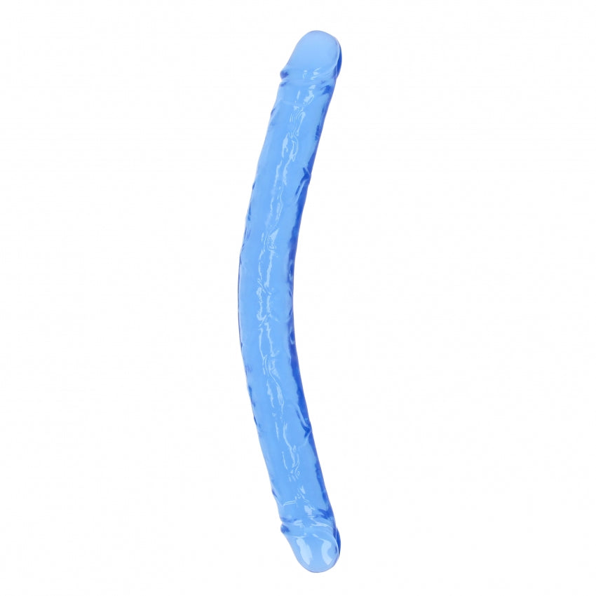 Crystal Clear 18" Double Dong - Blue