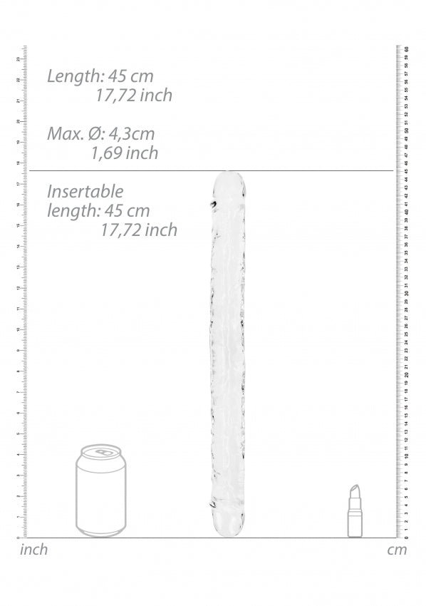 Crystal Clear 18" Double Dong - Translucent