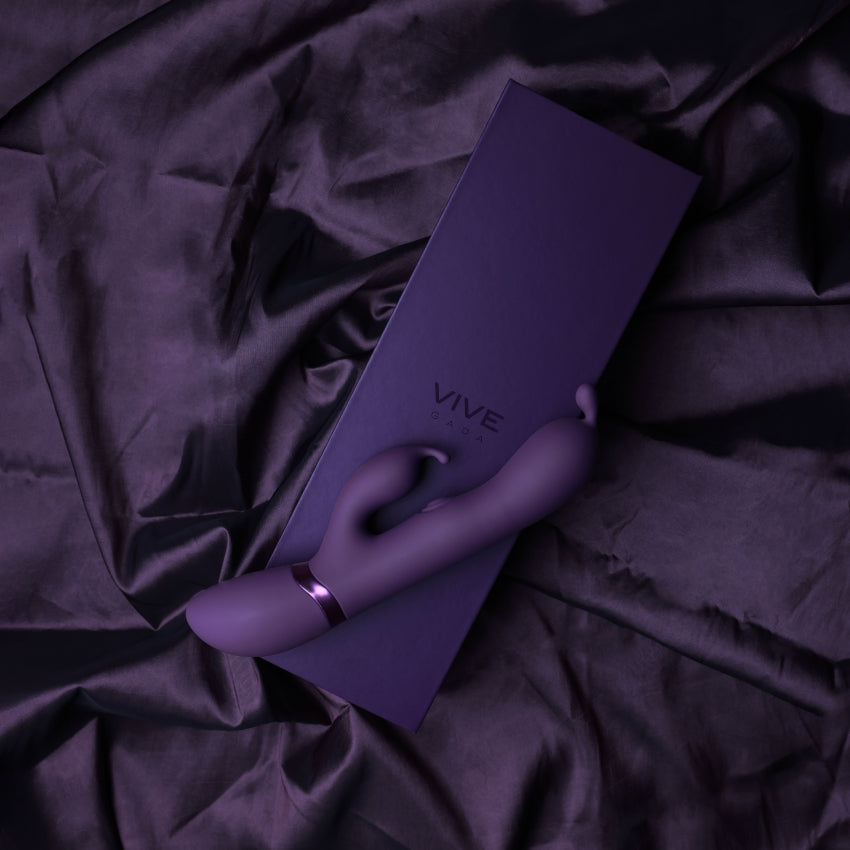 Gada - Vibrating Bunny Ear G-Spot Rabbit with Pulse Wave Shaft - Purple