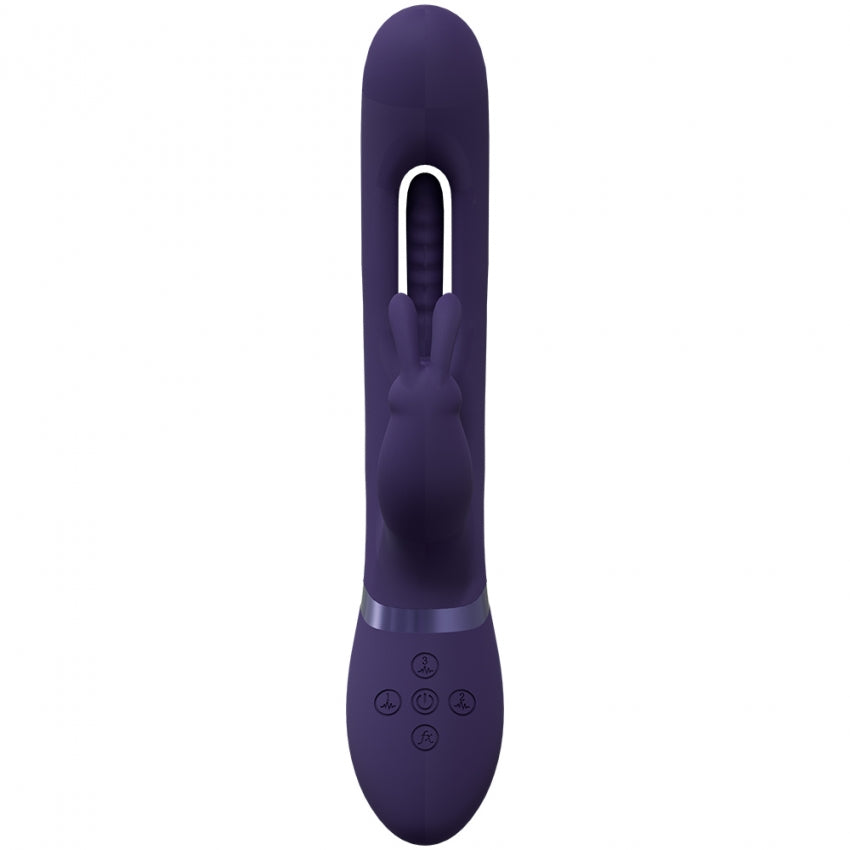 VIVE - Mika - Rechargeable Triple Motor - Vibrating Rabbit With Innovative G-Spot Flapping Stimulator - Purple
