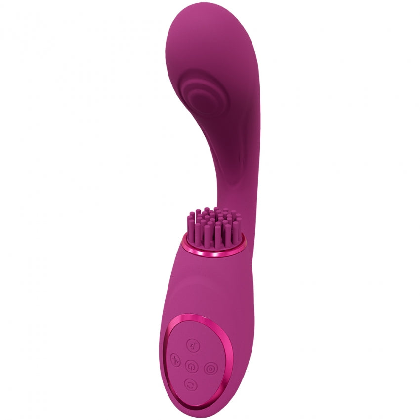 VIVE - Gen - Rechargeable Triple Motor - G-Spot Vibrator with Pulse Wave and Vibrating Bristles - Pink