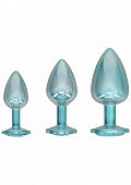 Ouch! Paris Collection - Metal Anal Plug Set - Blue