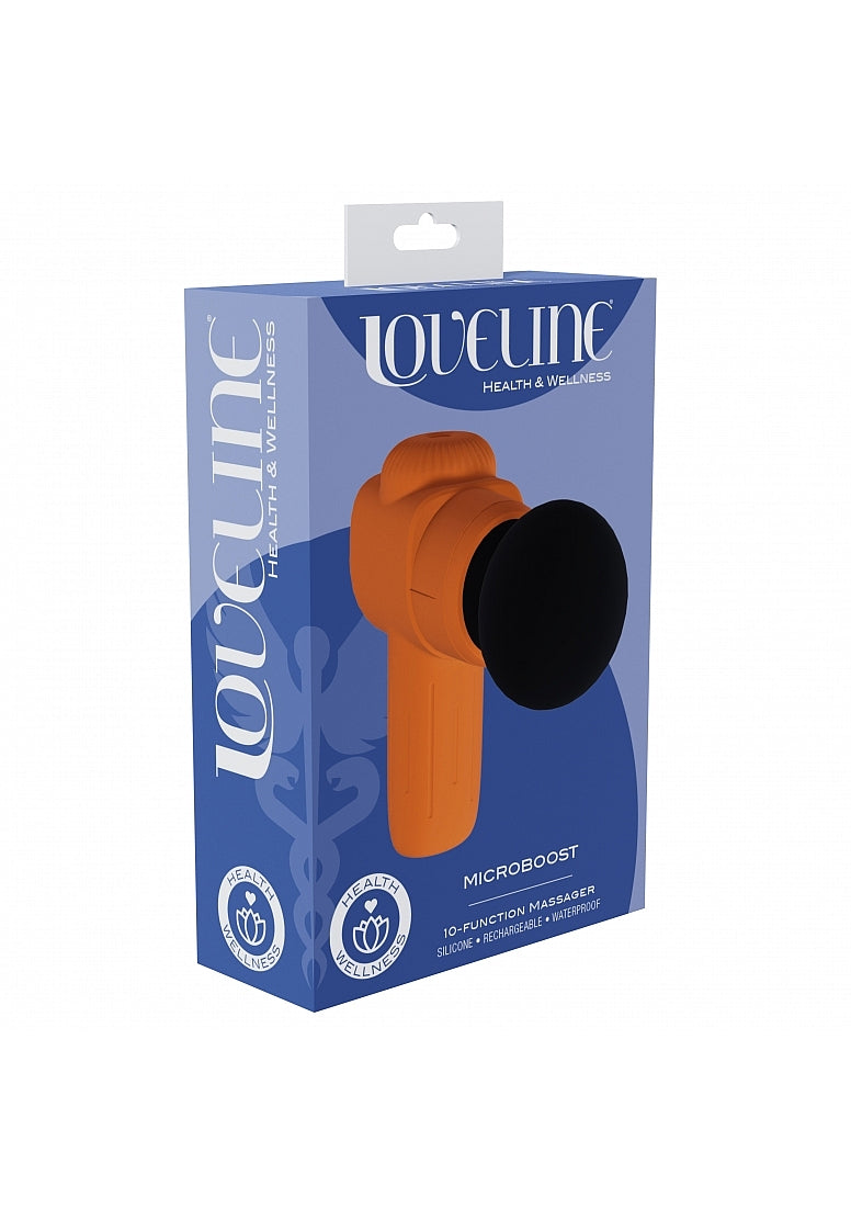 Loveline - MicroBoost Massager - 10 Function - Vibrating - Waterproof - Food Grade Silicone - Orange