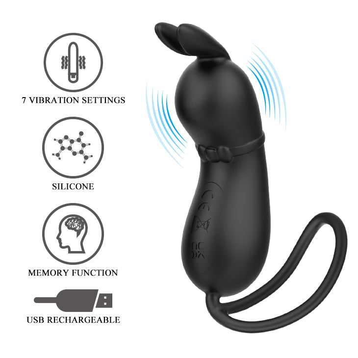 Mini Rabitt Bullet Vibrator "Rosalie" Black