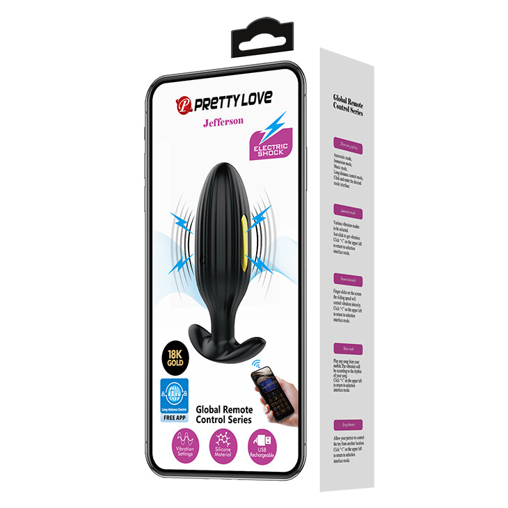 Electric Shock Butt Plug "Jefferson" 18K Gold & Black