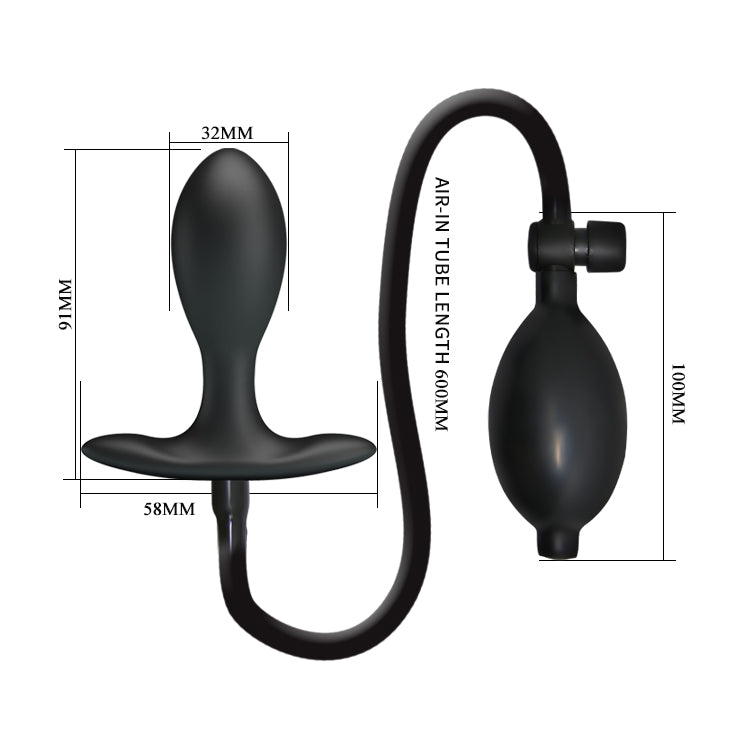 Inflatable Anal Plug Black