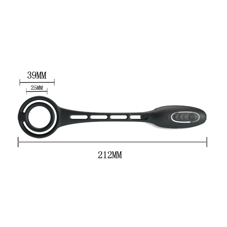 Vibrating Penis Sleeve (Butt Plug and Cockring) Black