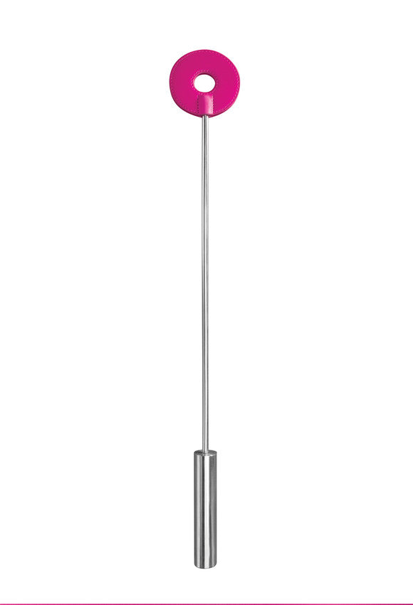 Leather Circle Tipped Crop - Pink