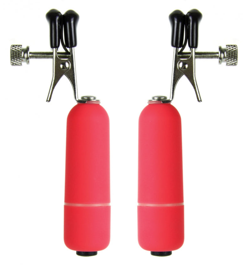 Vibrating Nipple Clamps - Red