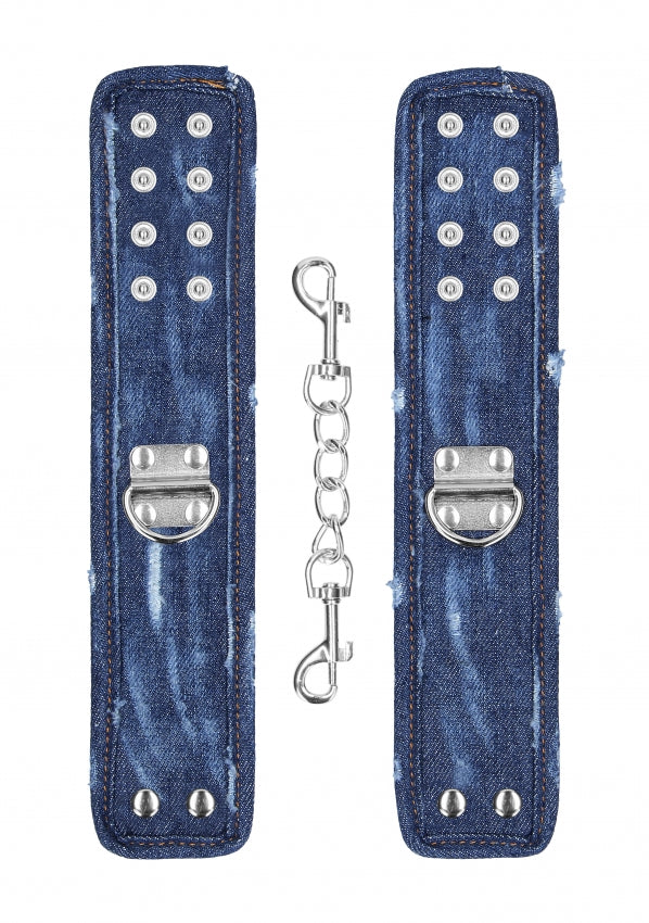 Denim Handcuffs - Roughend Denim Style - Blue