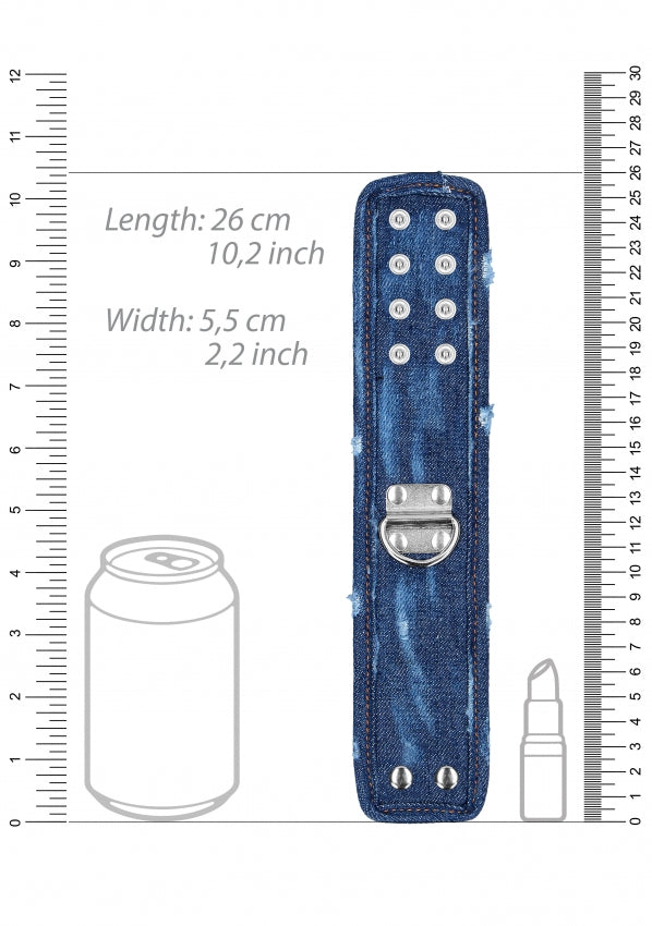 Denim Handcuffs - Roughend Denim Style - Blue
