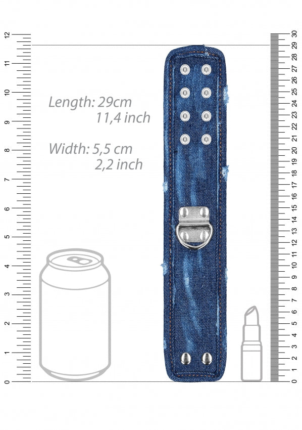 Denim Ankle Cuffs - Roughend Denim Style - Blue
