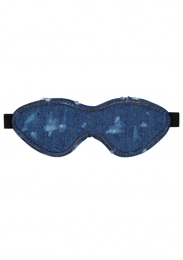 Denim Eye Mask - Roughend Denim Style - Blue