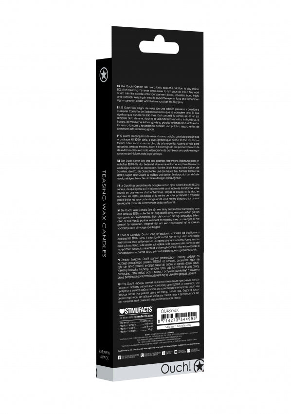 Teasing Wax Candles Large - Parafin - 4-pack - Black