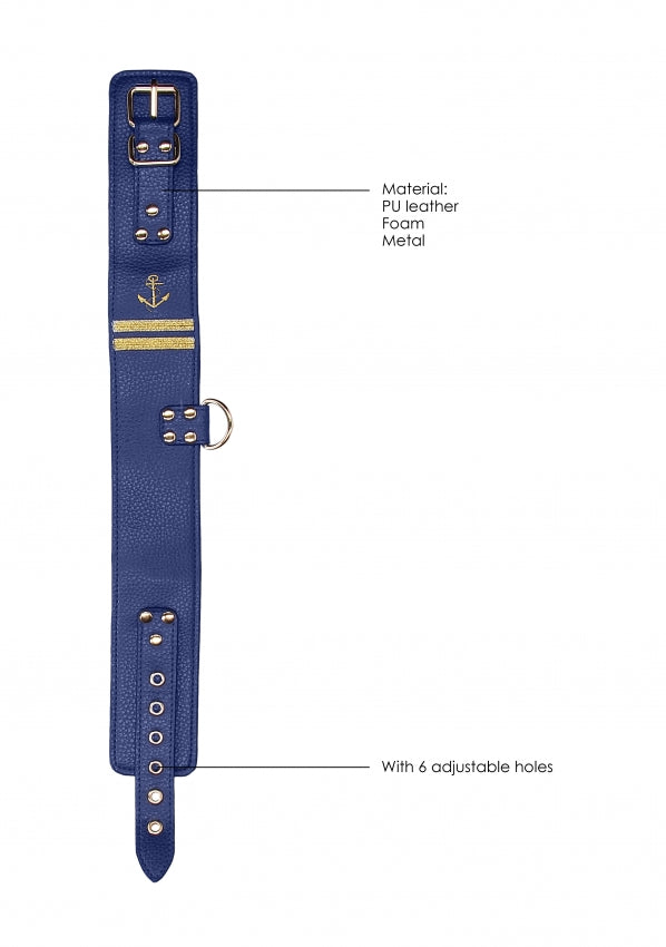 Collar With Leash - Sailor Theme - Blue